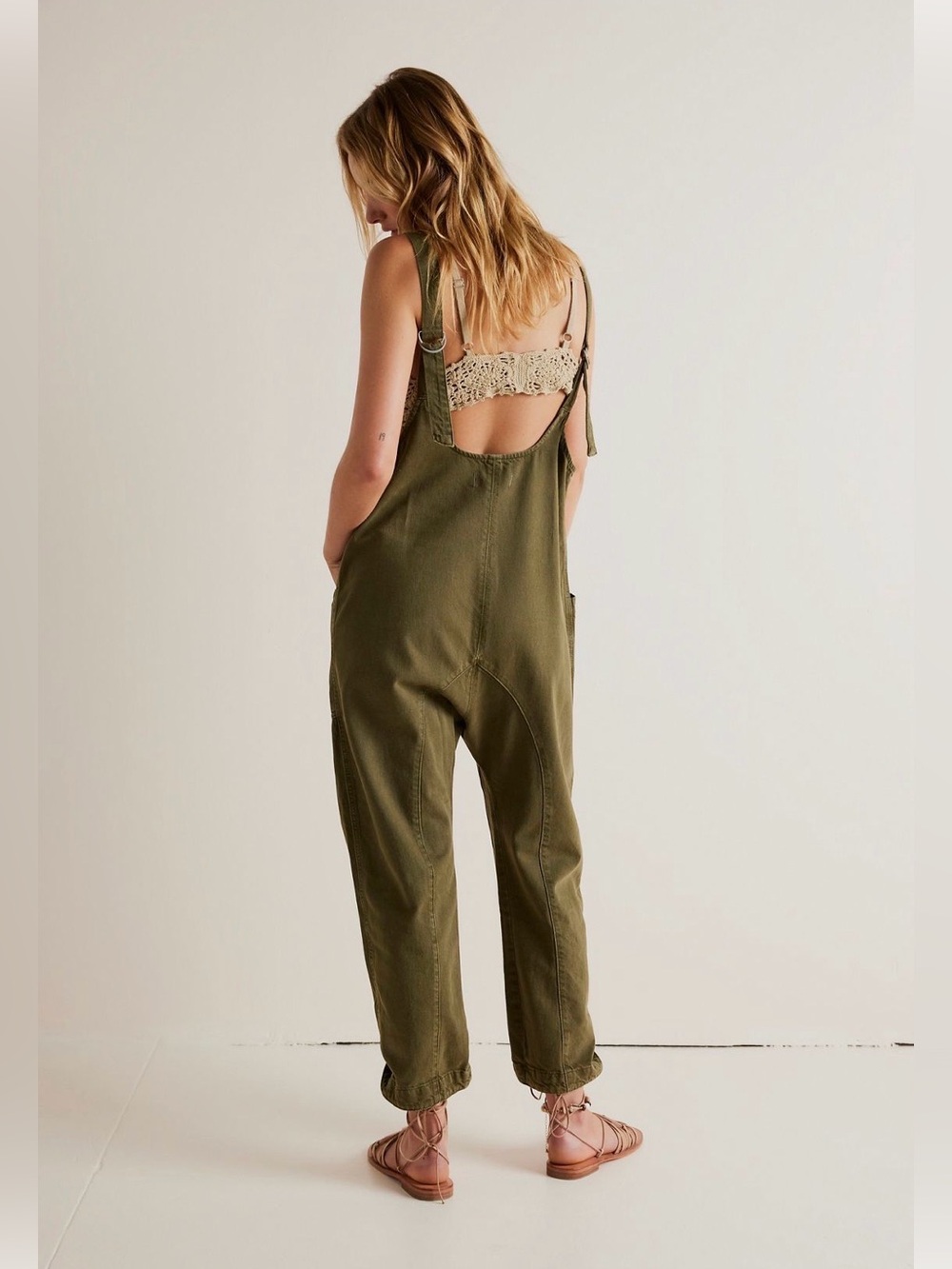 Free People We The Free High Roller Jumpsuit Green XS - Picture 2 of 6